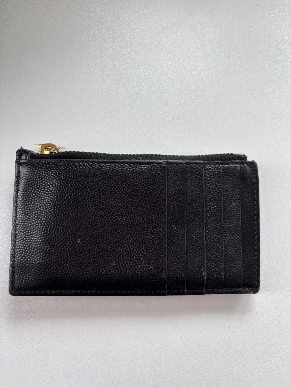 Saint Laurent Black Quilted Leather Card Holder with Gold YSL Emblem - Picture 3 of 5